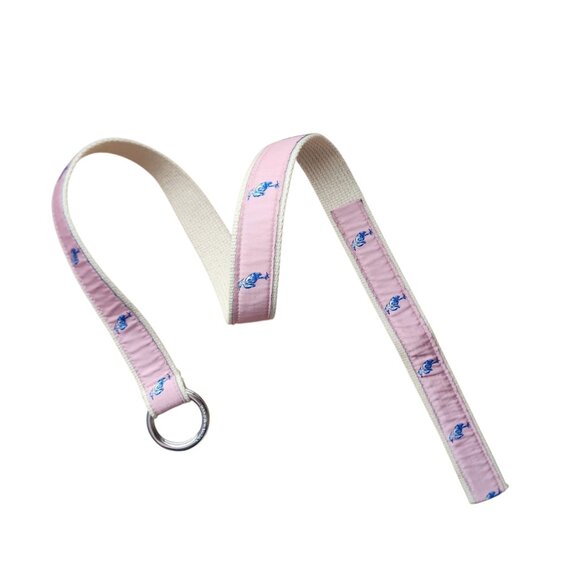 RALPH LAUREN Vintage Preppy Nautical Bird Crane Bird print canvas belt - Picture 2 of 5